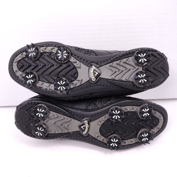 *FLAW* CALLAWAY Farra Women's Leather Golf Spikes Shoes Size 9.5 W473-02 Black - Picture 9 of 11